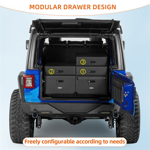 Hooke Road Additional Drawer for Jeep Wrangler JK JL & Ford Bronco 4-Door b2125s 7