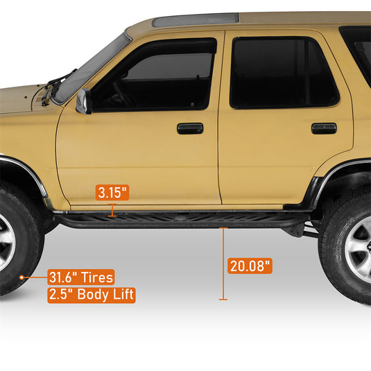 Nerf Side Steps for 1990-1995 Toyota 4Runner 2nd Gen 4-Door Hooke Road b9701s 6