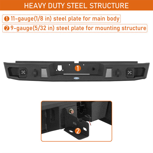Hooke Road Off-road Rear Bumper for 2000-2006 Toyota Tundra b5250 6