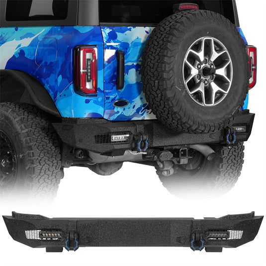 Hooke Road Off-road Rear Bumper for 2021-2026 Ford Bronco b9851s 1