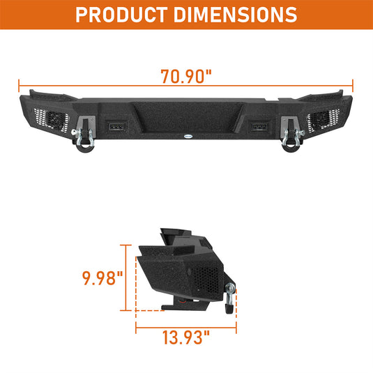 2021-2026 Ford Bronco Rear Bumper with 4 LED Lights b8952s 5