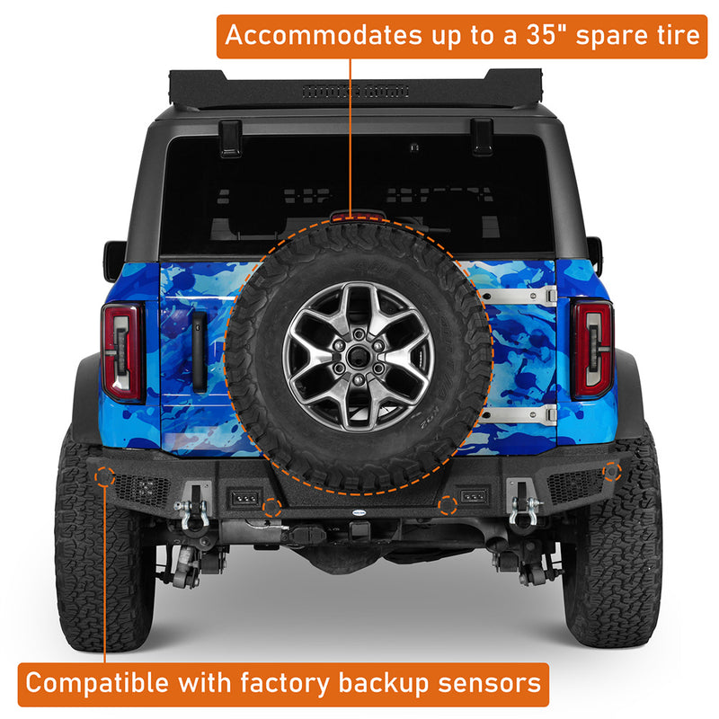 Load image into Gallery viewer, 2021-2026 Ford Bronco Rear Bumper with 4 LED Lights b8952s 7
