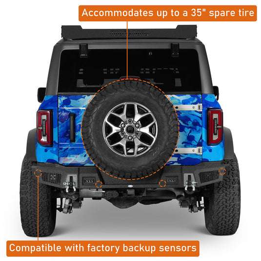 2021-2026 Ford Bronco Rear Bumper with 4 LED Lights b8952s 7