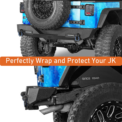 Load image into Gallery viewer, HookeRoad Different Trail Rear Bumper w/Hitch Receiver &amp; LED Lights for 2007-2018 Jeep JK b2030s 10
