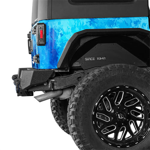 Load image into Gallery viewer, HookeRoad Different Trail Rear Bumper w/Hitch Receiver &amp; LED Lights for 2007-2018 Jeep JK b2030s 4
