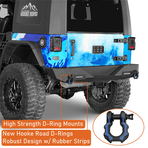 Load image into Gallery viewer, HookeRoad Different Trail Rear Bumper w/Hitch Receiver &amp; LED Lights for 2007-2018 Jeep JK b2030s 9
