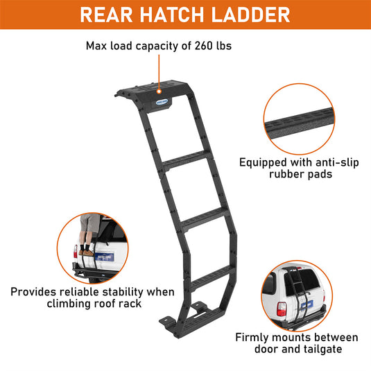 Rear Hatch Ladder for 1996-2002 Toyota 4Runner w/o Rear Spoiler b9754s 7