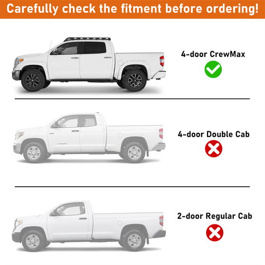 2014-2021 Toyota Tundra CrewMax Roof Rack w/ 6 Cross Bars Hooke Road b5011s 6