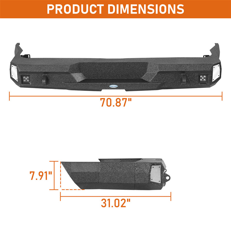 Load image into Gallery viewer, Steel Rear Bumper w/ Spotlights for 2004-2006 Dodge Durango Hooke Road b6856s 5
