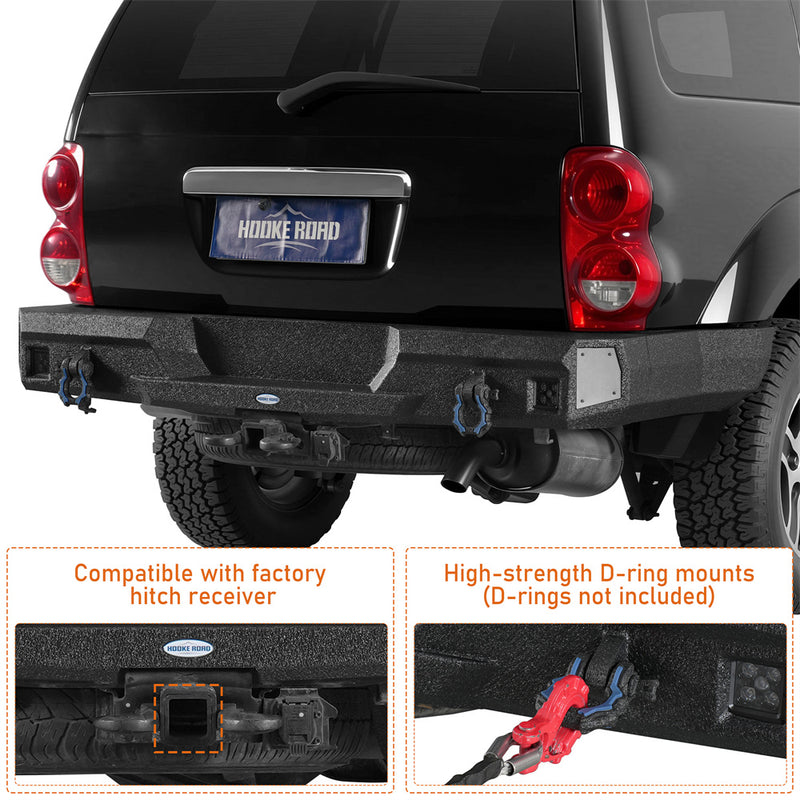 Load image into Gallery viewer, Steel Rear Bumper w/ Spotlights for 2004-2006 Dodge Durango Hooke Road b6856s 6
