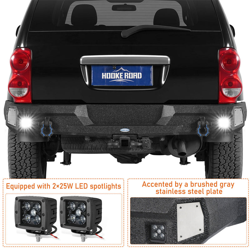 Load image into Gallery viewer, Steel Rear Bumper w/ Spotlights for 2004-2006 Dodge Durango Hooke Road b6856s 7
