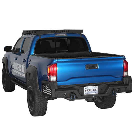 Rear Bumper w/ Bedside Slider Steps for 2016-2023 Toyota Tacoma Hooke Road b4234s 2