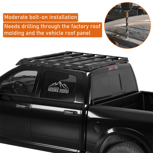 Steel Roof Rack for 2009-2018 Ram 1500  Crew Cab & Quad Cab Hooke Road b6029 6
