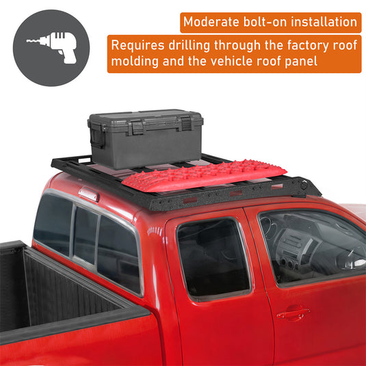 Steel Roof Rack for 2005-2023 Toyota Tacoma 2nd 3rd Gen Access Cab Hooke Road b4037s 7