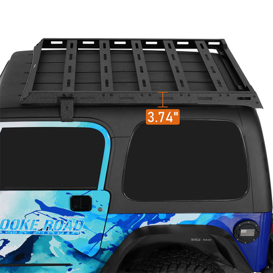 Hooke Road Steel Roof Rack w/5 Cross Bars for 1997-2006 Jeep Wrangler TJ Hardtop b1087s 7