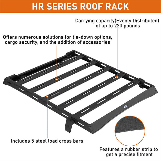 Hooke Road Steel Roof Rack w/5 Cross Bars for 1997-2006 Jeep Wrangler TJ Hardtop b1087s 8