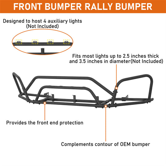 Hooke Road Steel Tube Front Bumper Guard for 2015-2019 Subaru Outback b4769 7