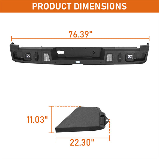 Steelcraft Off-road Rear Bumper for 2014-2021 Toyota Tundra Hooke Road b5027 5