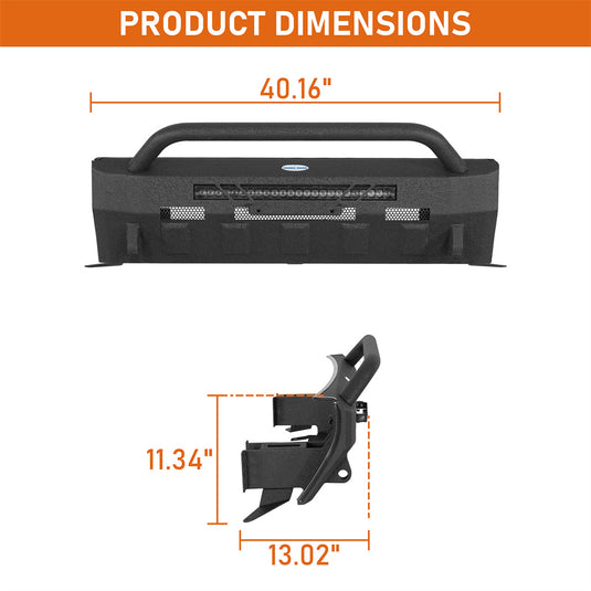 Hooke Road Stubby Front Bumper for 2014-2024 Toyota 4Runner b9827 5