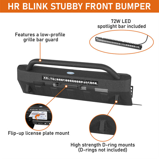 Hooke Road Stubby Front Bumper for 2014-2024 Toyota 4Runner b9827 7