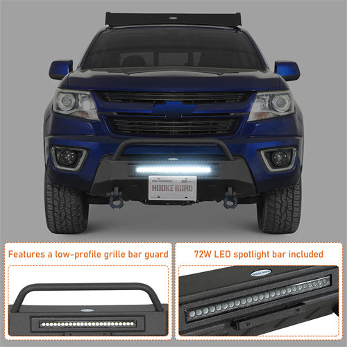 Load image into Gallery viewer, Hooke Road Stubby Front Bumper for 2015-2020 Chevy Colorado b9119s 6
