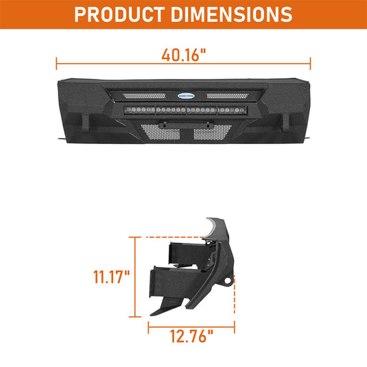 Hooke Road Stubby Front Bumper for 2014-2024 Toyota 4Runner b9828 5