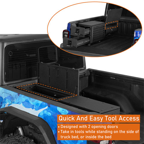 Load image into Gallery viewer, Hooke Road Truck Bed Drawer Storage​ &amp; Side Box Set for Gladiator/ Tacoma/Colorado/Canyon b9918s 8
