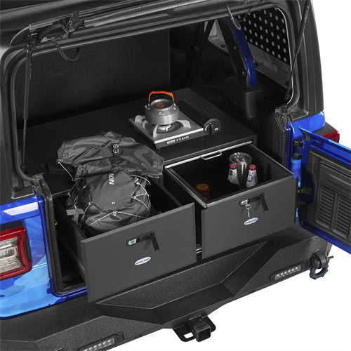 Trunk Storage Drawer for Jeep Wrangler JK JL & Ford Bronco Hooke Road b2123s 2