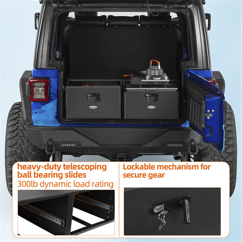 Load image into Gallery viewer, Trunk Storage Drawer for Jeep Wrangler JK JL &amp; Ford Bronco Hooke Road b2123s 4
