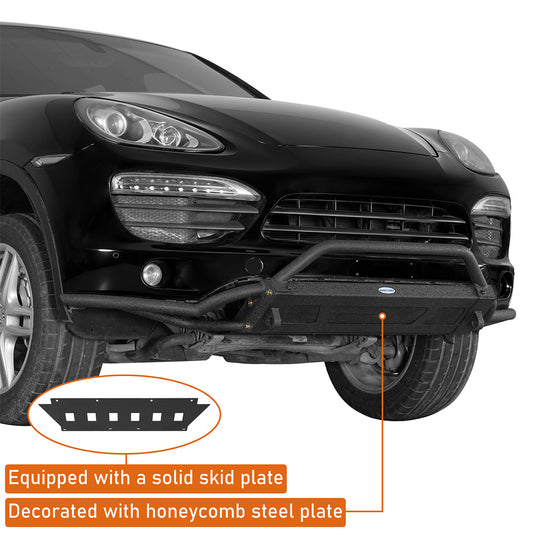 Tube Front Bumper with Skid Plate for 2011-2014  Porsche Cayenne 958.1 b7212s 8