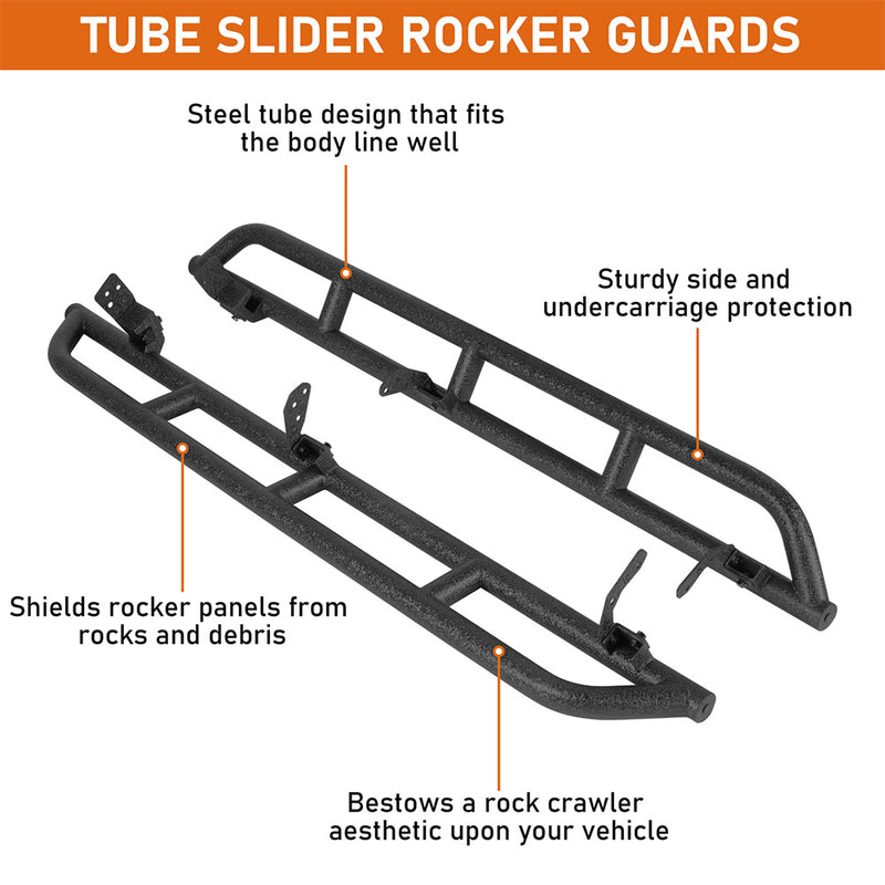 Load image into Gallery viewer, Hooke Road Tube Rocker Sliders 1990-1995 Toyota 4Runner 4-Door b9702s 7
