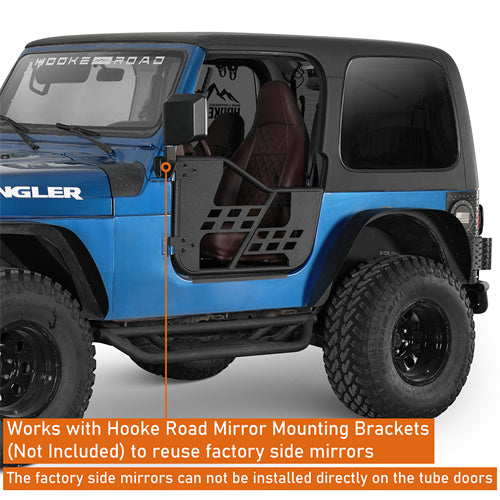 Load image into Gallery viewer, Hooke Road Tubular Door Guards for 1997-2006 Jeep Wrangler TJ b1005s 4
