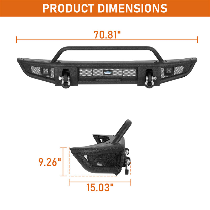 Load image into Gallery viewer, Tubular Front Bumper for 2021-2026 Ford Bronco Hooke Road b8953s 5
