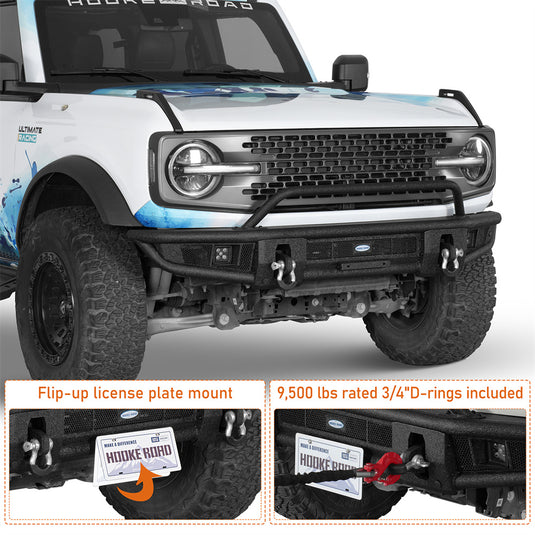 Tubular Front Bumper for 2021-2026 Ford Bronco Hooke Road b8953s 6