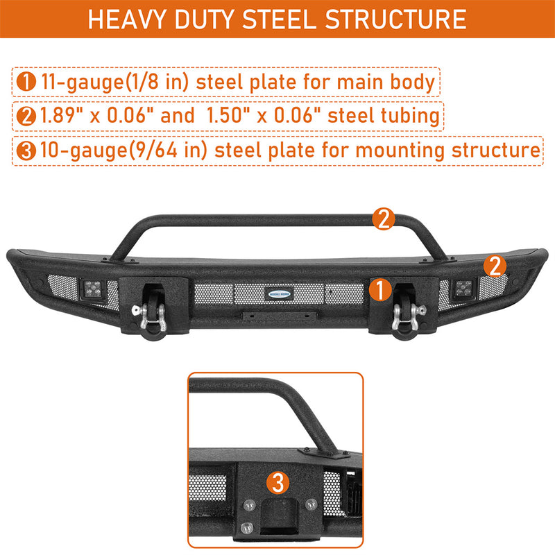Load image into Gallery viewer, Tubular Front Bumper for 2021-2026 Ford Bronco Hooke Road b8953s 7
