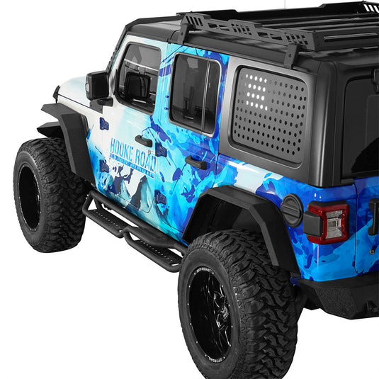 Flat Front Fender Flares w/ LED Turn Signal Lights For 2018-2026 Jeep Wrangler JL - Hooke Road