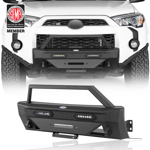 Hooke Road 2014-2024 Toyota 4Runner Front Bumper w/LED Spotlight b9809s 2