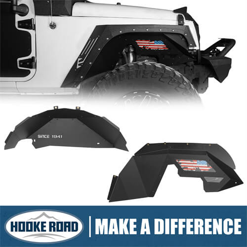 HookeRoad Jeep JK Front & Rear Inner Fender Liners Kit for 2007-2018 Jeep Wrangler JK b20672068 1