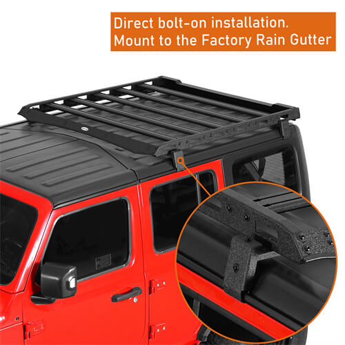 Jeep Wrangler JL & Gladiator JT Aluminum Luggage Rack Roof Rack 4x4 Jeep Parts - Hooke Road b3047 10