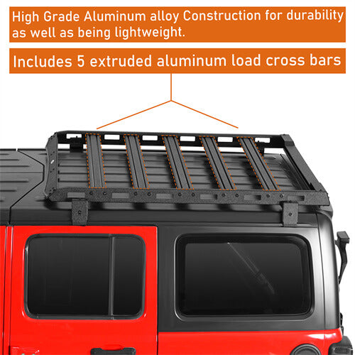Jeep Wrangler JL & Gladiator JT Aluminum Luggage Rack Roof Rack 4x4 Jeep Parts - Hooke Road b3047 9