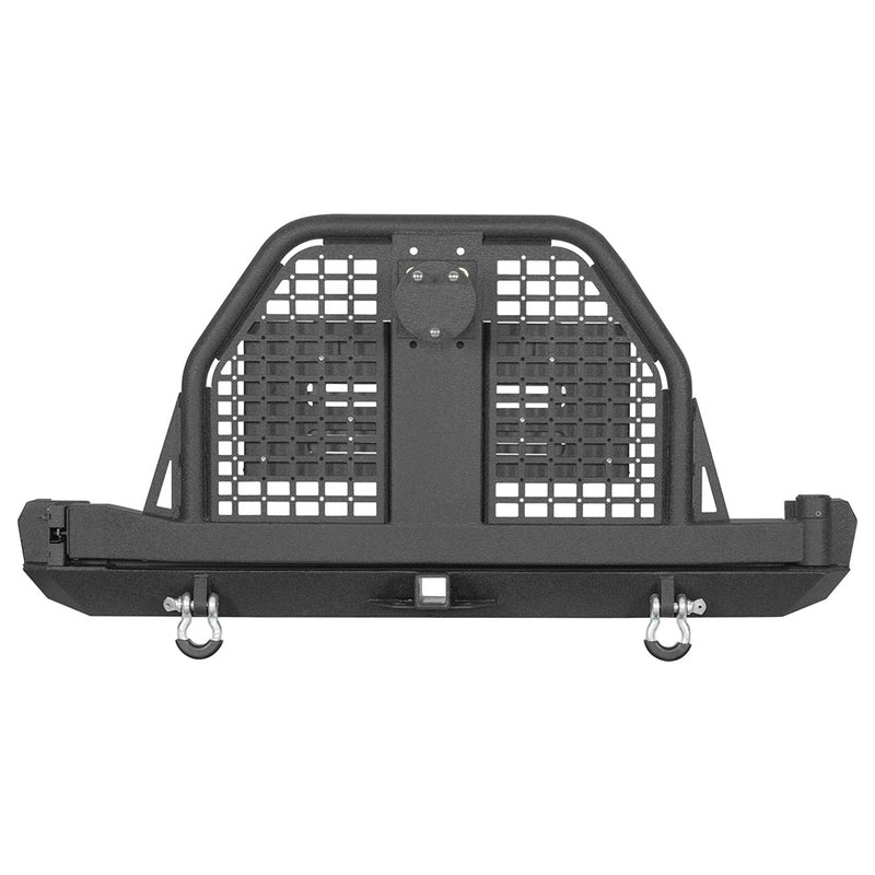 Load image into Gallery viewer, Jeep Cherokee XJ Rear Bumper w/ Swing Out Tire Carrier &amp; Foldable Table b9030 4
