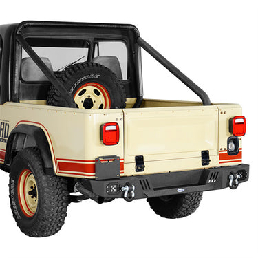 Jeep CJ Rear Bumper w/ LED Lights for 1976-1986 Jeep CJ-5 CJ-7 CJ-8 ...