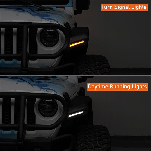 Load image into Gallery viewer, Jeep Flat Front Fender Flares for 2018-2025 Jeep Wrangler JL &amp; 2020-2025 Gladiator JT Hooke Road b30332s 8
