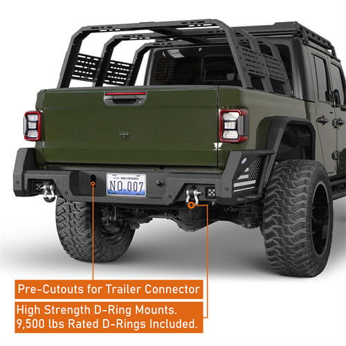 2020-2024 Jeep Gladiator JT Rear Bumper Offroad Bumper 4x4 Truck Parts - Hooke Road b7019s 10