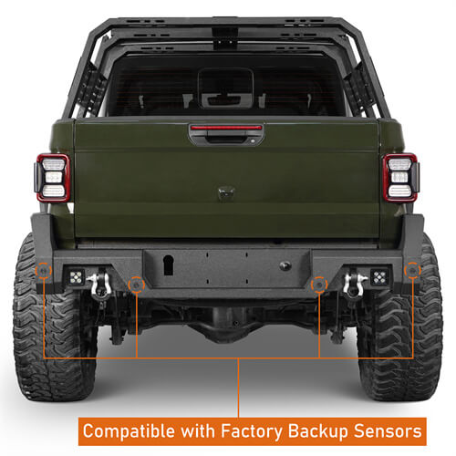 Load image into Gallery viewer, 2020-2024 Jeep Gladiator JT Rear Bumper Offroad Bumper 4x4 Truck Parts - Hooke Road b7019s 11
