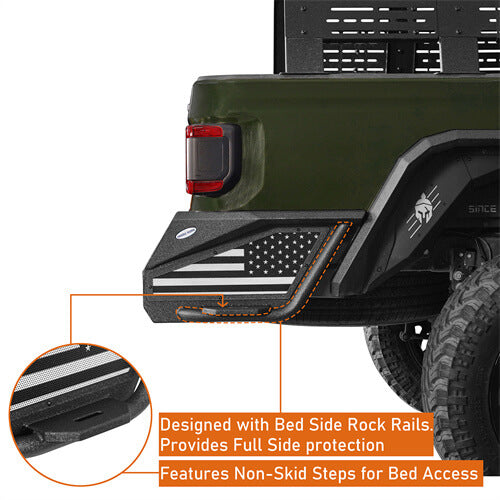 2020-2024 Jeep Gladiator JT Rear Bumper Offroad Bumper 4x4 Truck Parts - Hooke Road b7019s 13