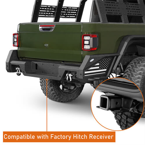 2020-2024 Jeep Gladiator JT Rear Bumper Offroad Bumper 4x4 Truck Parts - Hooke Road b7019s 17