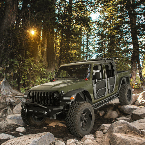 Load image into Gallery viewer, 2020-2023 Jeep Gladiator JT Steel Flat Rear Fender Flares - Hooke Road b7016s 15
