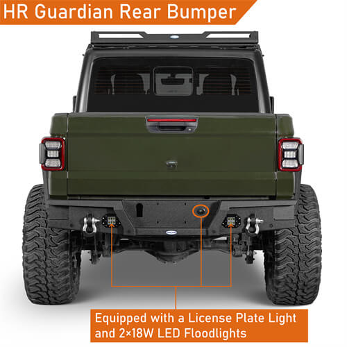 HookeRoad Jeep Gladiator Rear Bumper for 2020-2024 Jeep Gladiator JT b7003s 4