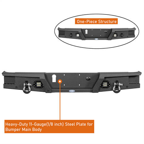 Load image into Gallery viewer, HookeRoad Jeep Gladiator Rear Bumper for 2020-2024 Jeep Gladiator JT b7003s 9
